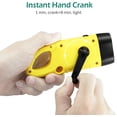 thumbnail image 3 of Yellowish Black，2 Pack Solar Power Hand Crank Rechargeable LED Flashlight Emergency Survival Torch Quick Release Carabiner Dynamo Flashlight, 3 of 7