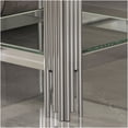 thumbnail image 3 of Silver Modern End Table with Tempered Glass Top and Stainless Steel Frame for Living Room, 3 of 5