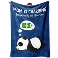 thumbnail image 1 of Colcha Craftique Mom is Charging, divertida y suave franela de 150 x 125 cm, 1 of 7