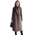 thumbnail image 2 of BAETEUY Women Jacket Turn-down Collar Pockets Double-breasted Overcoat, 2 of 8
