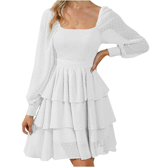 Robe à Manches Longues Femme Aguichant Mode Décontractée Coupe Ajustée Femme Décontractée Robe à Manches Longues Col en V Mi-Mollet Robe d'Été à Manches Longues Robe Longue d'Été pour Femme Robe Longue d'Été pour Femme