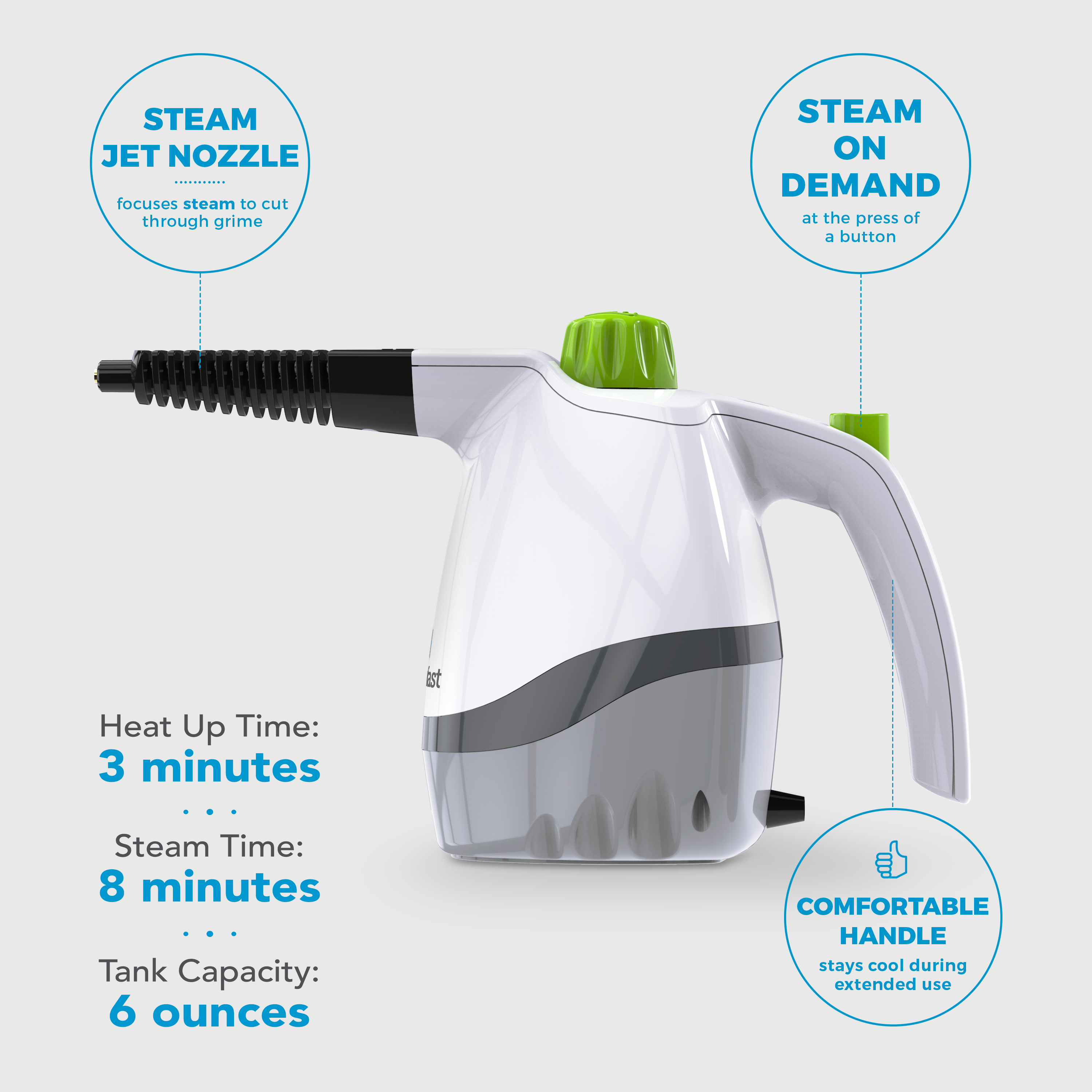 Steamfast SF-210 Handheld Steam Cleaner with 6 Accessories - image 4 of 8