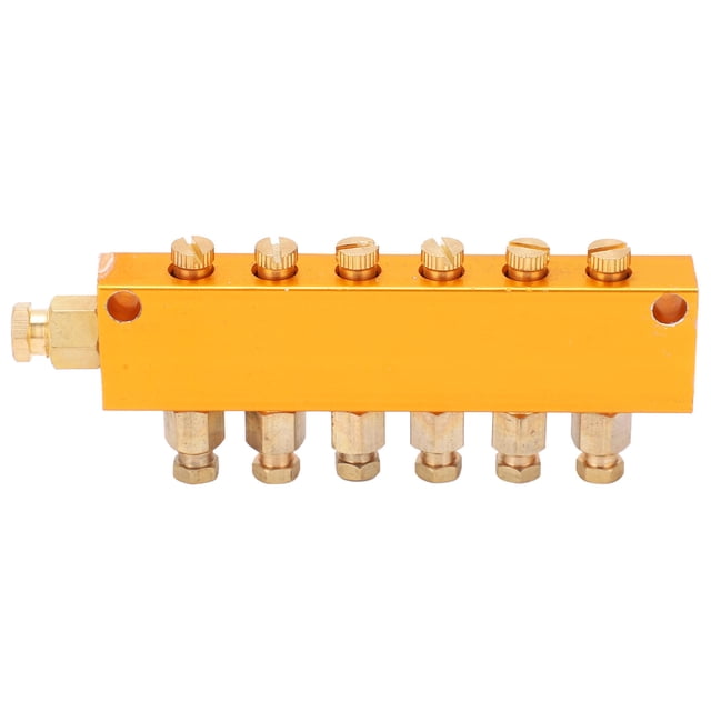 Oil Distributor Adjustable Brass Lube Piston Separator Divider Valve Lubrication System1 in 6 out