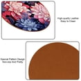 thumbnail image 5 of Flower Set of 6 Microfiber Leather Round Coasters, 11x11 cm/4.3x4.3 in - Drink Coasters for Home and Office Use, 5 of 6