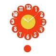 thumbnail image 3 of Bonito y silencioso reloj floral, ideal para aprender a decir la hora. Movimiento silencioso. rojo, 3 of 9