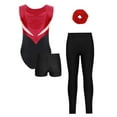 thumbnail image 3 of vastwit Gymnastics Outfit for Girls 4pcs Figure Ice Skating Training Suit Dance Leotard with Shorts Leggings Hairband Burgundy&Black 12, 3 of 8