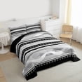 thumbnail image 3 of Feelyou Chic Abstract Grey Queen Comforter Set for Men, Modern Art Striped Bedding Sets, Contemporary Aesthetic Reversible Bedding Comforter Set, Lightweight Room Decor, 3 Pieces, 3 of 8