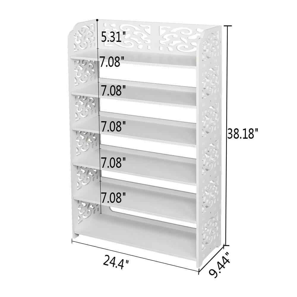 Ktaxon 4/5/6 Tier Carved Storage Organizer Standing Shoe Rack Shelf Cabinet Space Saving
