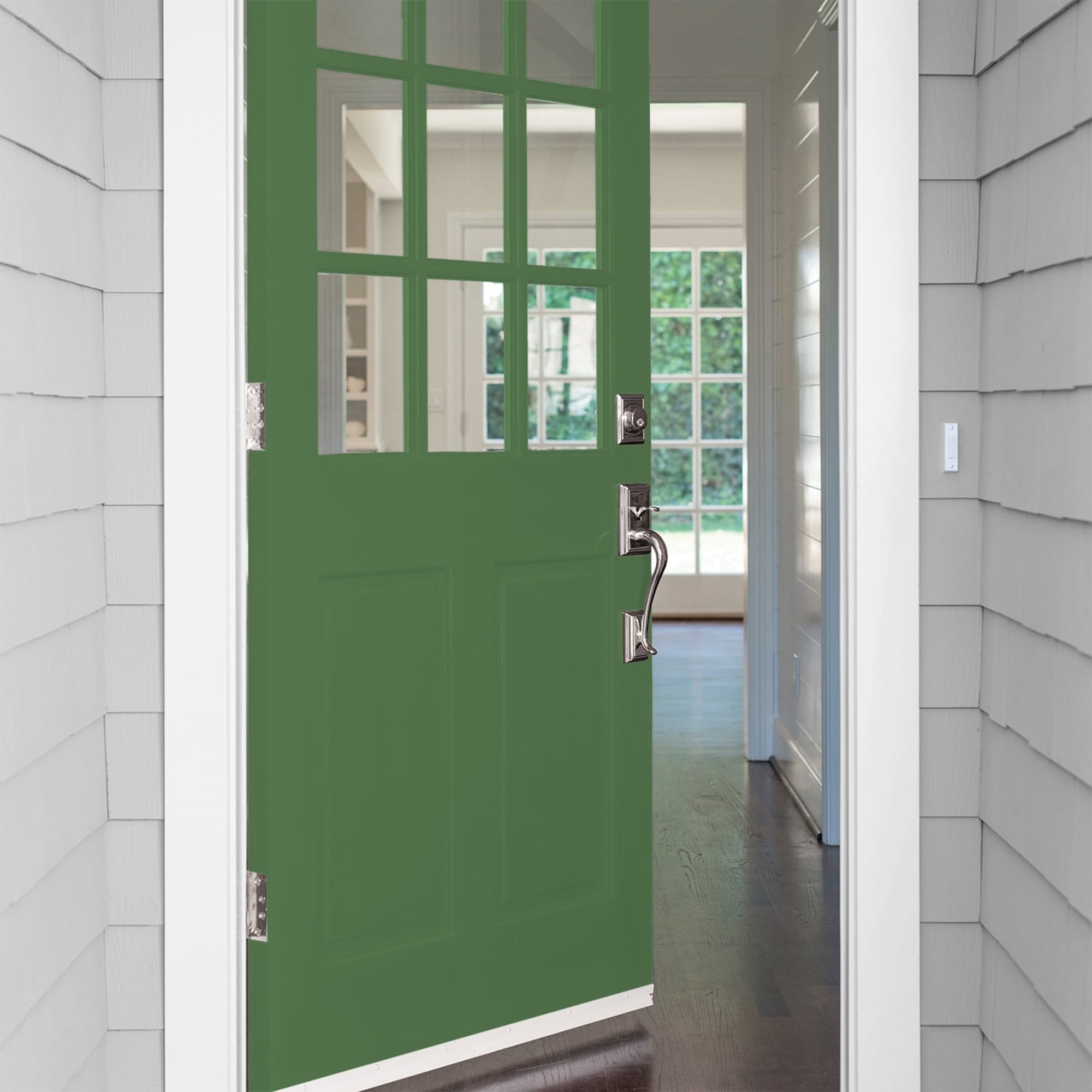 Glidden One Coat Clover Leaf / Green Satin Exterior Paint with Primer, 1 Gallon