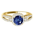thumbnail image 2 of Aonejewelry 1.15 Ct. Halo Sapphire and Diamond Engagement Ring In 14k Yellow Gold, 2 of 4