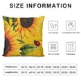 thumbnail image 5 of Shiartex Oil painting sunflower Throw pillow covers ladybug spring plants farmhouse country yellow cozy washable square pillow covers living room bedroom cushion Pillowcases 12x12in, 5 of 5