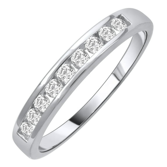 1/4 Carat Diamond Wedding Band Ring in 10K Gold (Ring Size 5.5)