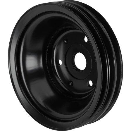 Triple Groove Crank Pulley for Small Block Chevy Long Pump Black