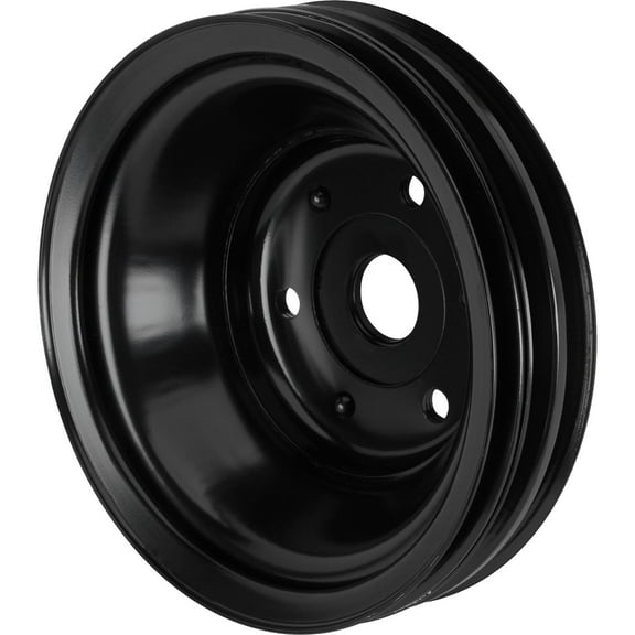 Triple Groove Crank Pulley for Small Block Chevy Long Pump Black