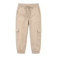 thumbnail image 7 of Lpmadey Women's Cotton Cargo Pants, Elastic Drawstring Waist Jogger Capris, Summer Outdoor Hiking Casual Cropped Pants, 7 of 7