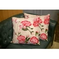 thumbnail image 5 of Set of 2 Peony and Roses Pattern Beige Flowered Texture Background Throw Pillow Covers 18X18 Inch Decorative Pillow Cases for Couch Bedroom Living Room, 5 of 6