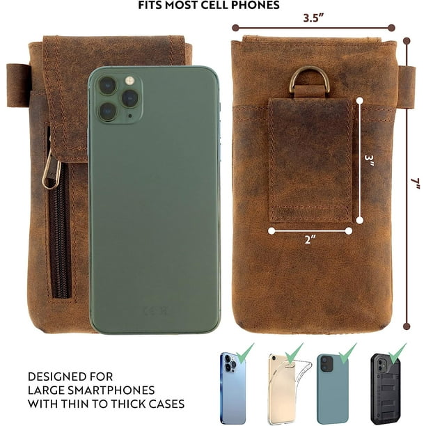 Leather Phone Holster Genuine Full Grain Buffalo Leather Cell