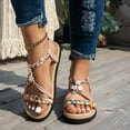 thumbnail image 5 of IUJSOY Sandals for Women 2025 Braided Slingback Flats Open Toe Non-Slip Summer Beach Shoes, 5 of 9