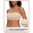 thumbnail image 3 of Strapless Bra for Women Non-Slip Silicone Seamless Wireless Bandeau Tube Top Bra pads Push Up Bra,Clear Bra Straps Included, 3 of 6
