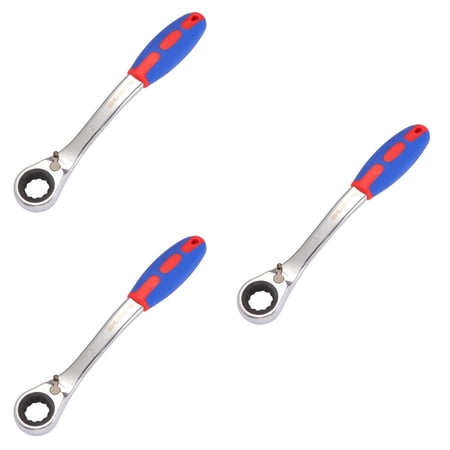 3-Piece 15MM Two-Way Ratchet Wrench Set with Quick-Release, Easy-Use Round Tooth Design for Efficient Repair