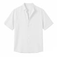 thumbnail image 4 of DPTALR Men's Casual Short Sleeve Beach Shirt，Summer Button Up Shirt Top,White,Big and Tall Men XXL, 4 of 6