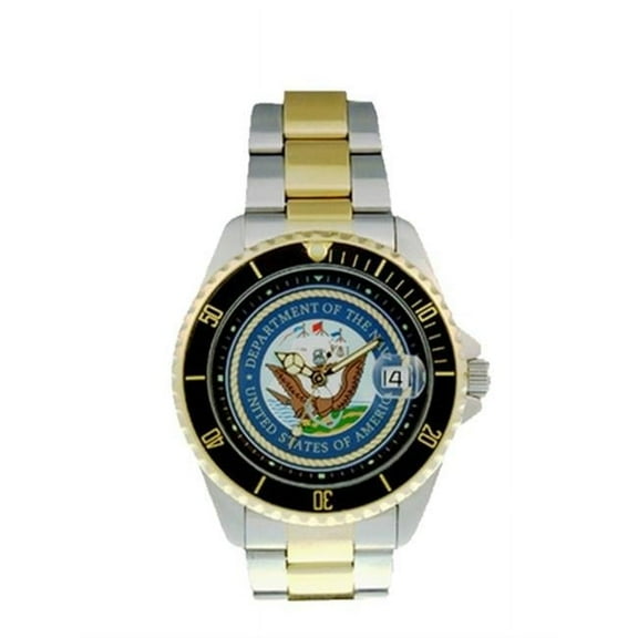 50493 Mens Navy Military Watches Two Tone