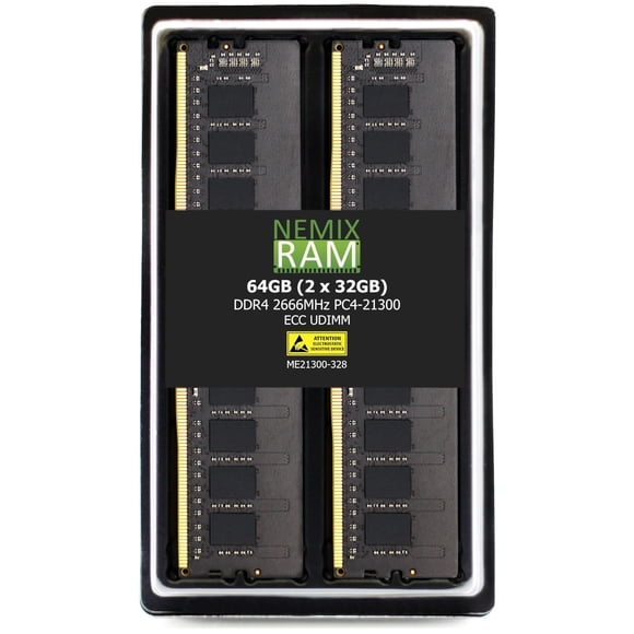 Kit de memoria NEMIX RAM 64 GB DDR4 2666 MHz ECC UDIMM