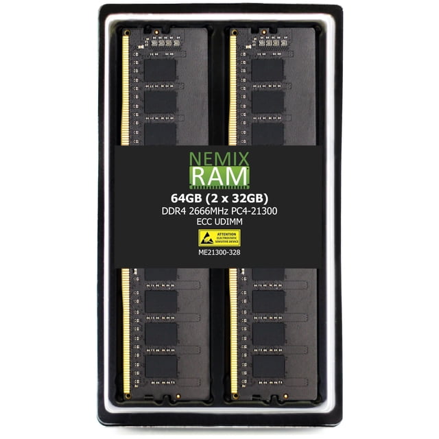 Kit de memoria NEMIX RAM 64 GB DDR4 2666 MHz ECC UDIMM