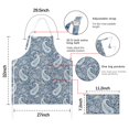 thumbnail image 7 of Blue Pioneer Flower and Paisley Pattern (3) Apron-Garden Aprons for Women with Pockets-Cotton Linen Waterproof Kitchen Cooking Gardening Aprons Adjustable for Kitchen,Cooking,BBQ and Salon 33x27 Inch, 7 of 7