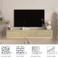 thumbnail image 5 of LiviNest Floating TV Stand Wall Mount: 3-in-1 Hub with Power & LED - Free Up 10+ sq.ft. Floor Space for Small Living Room - High Gloss Wood TV Cabinet with App-Controlled Mood Lighting, 5 of 6