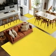 thumbnail image 5 of Lemon Yellow 2.7x5 Area Rugs, Farmhouse Solid Yellow Color Modern Art Non-Skid Rubber Backing Large Rectangle Rugs - Living Room Bedroom Home Office, Indoor Floor Mat Carpets Washable Rug, 5 of 9