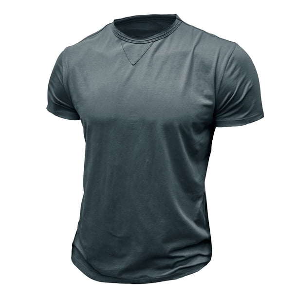 pstuiky camisetas de hombre, Camiseta de manga corta para hombre, estilo casual, lisa, con cuello redondo y botones camisetas de hombre s
