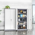 thumbnail image 2 of INTERGREAT Metal Garage Storage Cabinet, Black Lockable File Cabinet with 2 Doors and 4 Adjustable Shelves, Tall Steel Tool Cabinets for Office, Home, Garage, School, Gym, 2 of 17