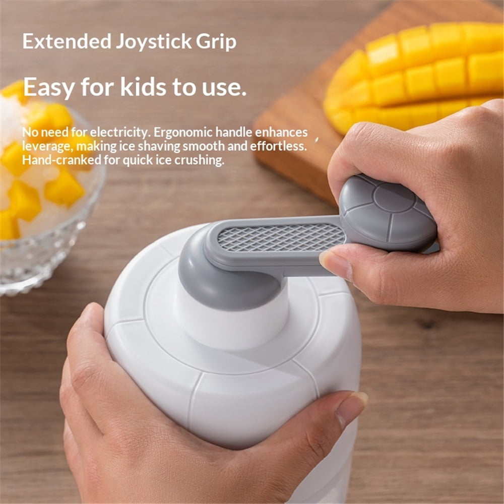 QUAN Hand-cranked Shaver Ice and Snow Cone Machine, Manual Shaved Ice Machine Household Protable Small Slushie Machine