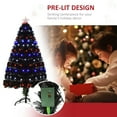HOMCOM Pre-Lit Artificial Christmas Tree with Multi-Colored LED Lights ...