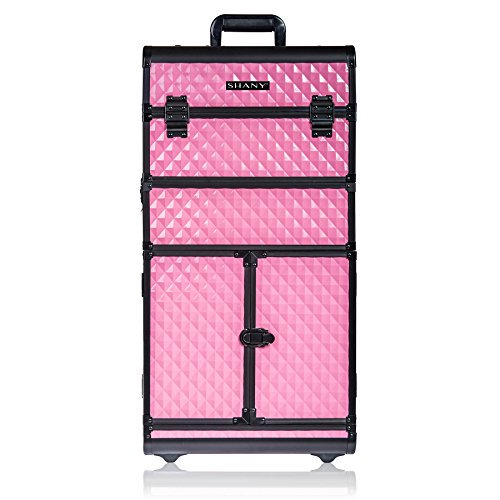 SHANY Rebel Series Pro Makeup Artists Rolling Train and Trolley Case, Provocative Rose