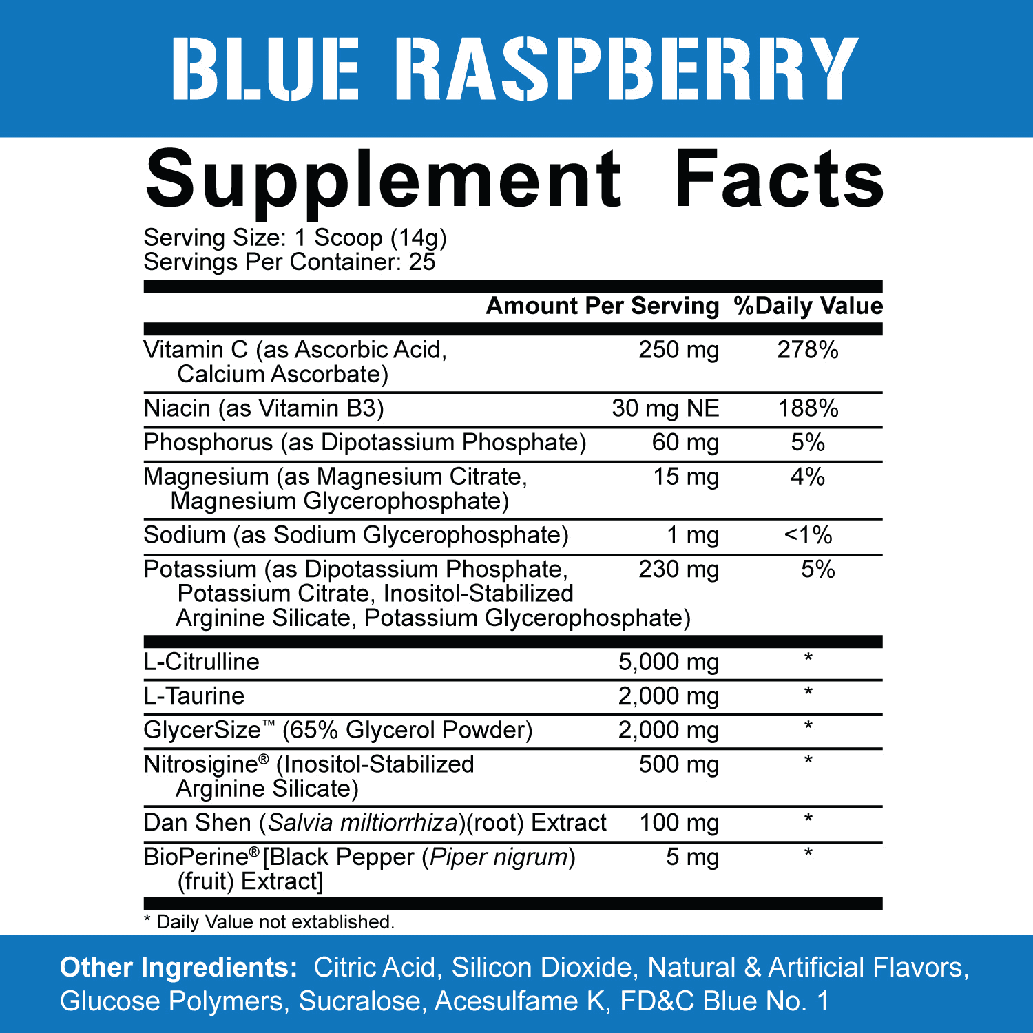 5% Nutrition FasF Pre Workout Powder Supplement, Bodybuilding and Muscle Recovery Support (Blue Raspberry)