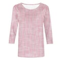 thumbnail image 4 of FAIWAD Womens 3/4 Sleeve Tunic Tops Round Neck Striped Print Comfy Loose Casual Pullover Tops, 4 of 4