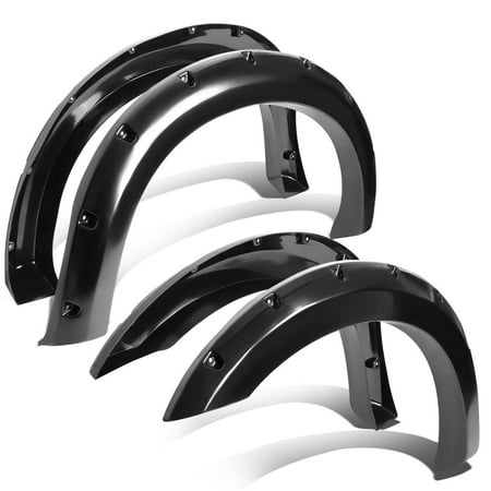 Ford Passenger Side Fender - For 2011 to 2016 Ford F250 / F350 Super Duty Pocket -Riveted Style Side Fender Wheel Flares 4PCS (Black) 12 13 14 15