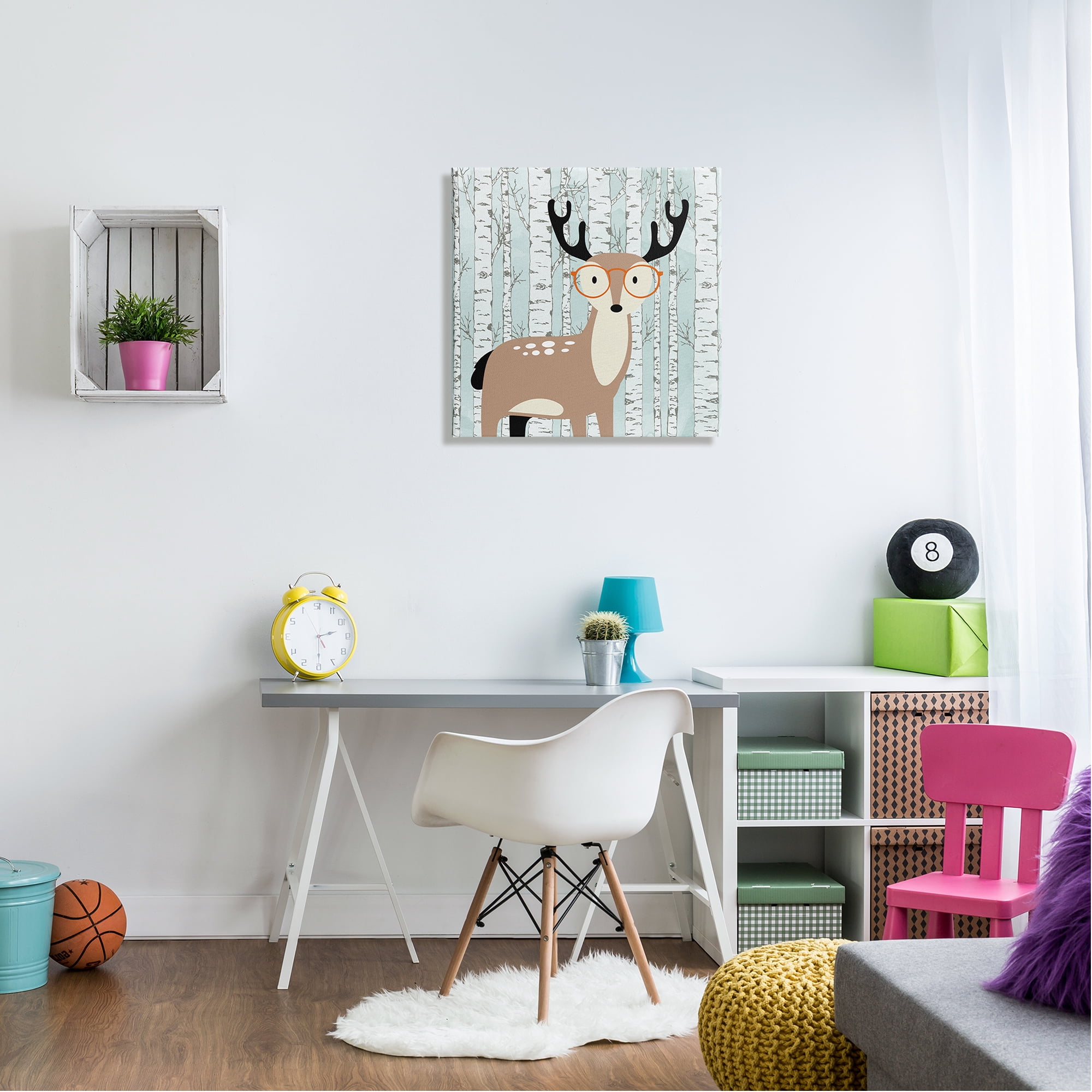 Stupell Industries Deer & Birch Trees Animals & Insects Painting Gallery Wrapped Canvas Art Print Wall Art, 24 x 24