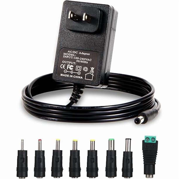 wonima11 16.8V 1A Charger for Massage Guns AC DC Adapter Power Supply 16.8Volts 0.8A 0.5A 0.1A, with 8 Tips DC Plug Power Cord for 16.8Volt 1000mA 900mA 800mA 300mA 100mA Equipment Replacement