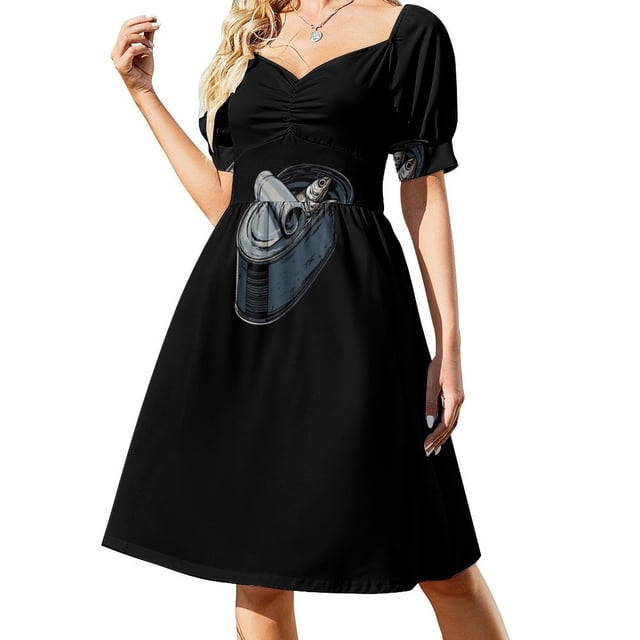 Sardinas Pescado enlatado Vestido de manga corta vestidos de mujer para ocasis especiales vestidos de verano para mujer