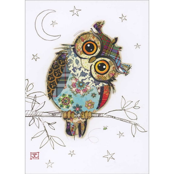 Bug Art Owen Owl Patchwork Patterns Blank Note Card