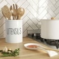 thumbnail image 4 of Barnyard Designs Ceramic Farmhouse Kitchen Utensil Holder for Countertop, Decorative Kitchen Utensil Crock for Counter, Spatula Holder, 7" (White), 4 of 7