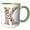 Green/White, variant on 3drose, Pretty Watercolor Floral Monogram Letter K, 11oz Two-tone Blue Mug