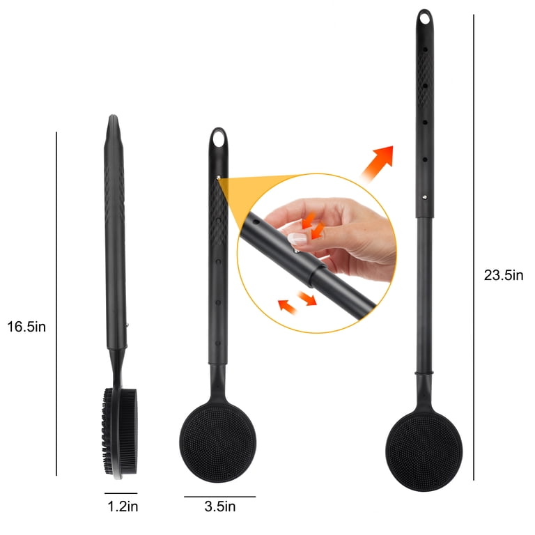 TSV Silicone Back Scrubber, Adjustable Telescopic Handle photo 2