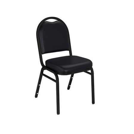 Vinyl Padded Stack Chair - NPS® 9200 Series Premium Vinyl Upholstered Padded Stack Chair, Panther Black/Black Santex (2 Pack)