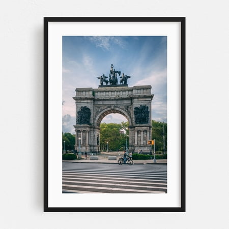 Grand Army Plaza, Brooklyn - Brooklyn New York Photography Architecture City Street Photography Bicycle Travel Poster Cityscape Black Framed Wall Art Print 5 x 7 inches