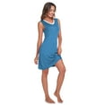 thumbnail image 4 of EA'S SECRET Womens Nightgown Sleeveless Sleepwear V Neck Sleep Dress Side Slit Sleep Shirt Bamboo Rayon House Dress Viscose Nightshirt Sleepshirt 2-Pack(Rose Pink/Blue,L), 4 of 7