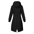 thumbnail image 4 of Vinsonshop Rain Jackets for Women Long Rain Jacket Women Hooded Jacket Women Waterproof Coat Women's Raincoats Womens Windbreaker Jacket with Hood Waterproof Trench Coat Women Black S, 4 of 6
